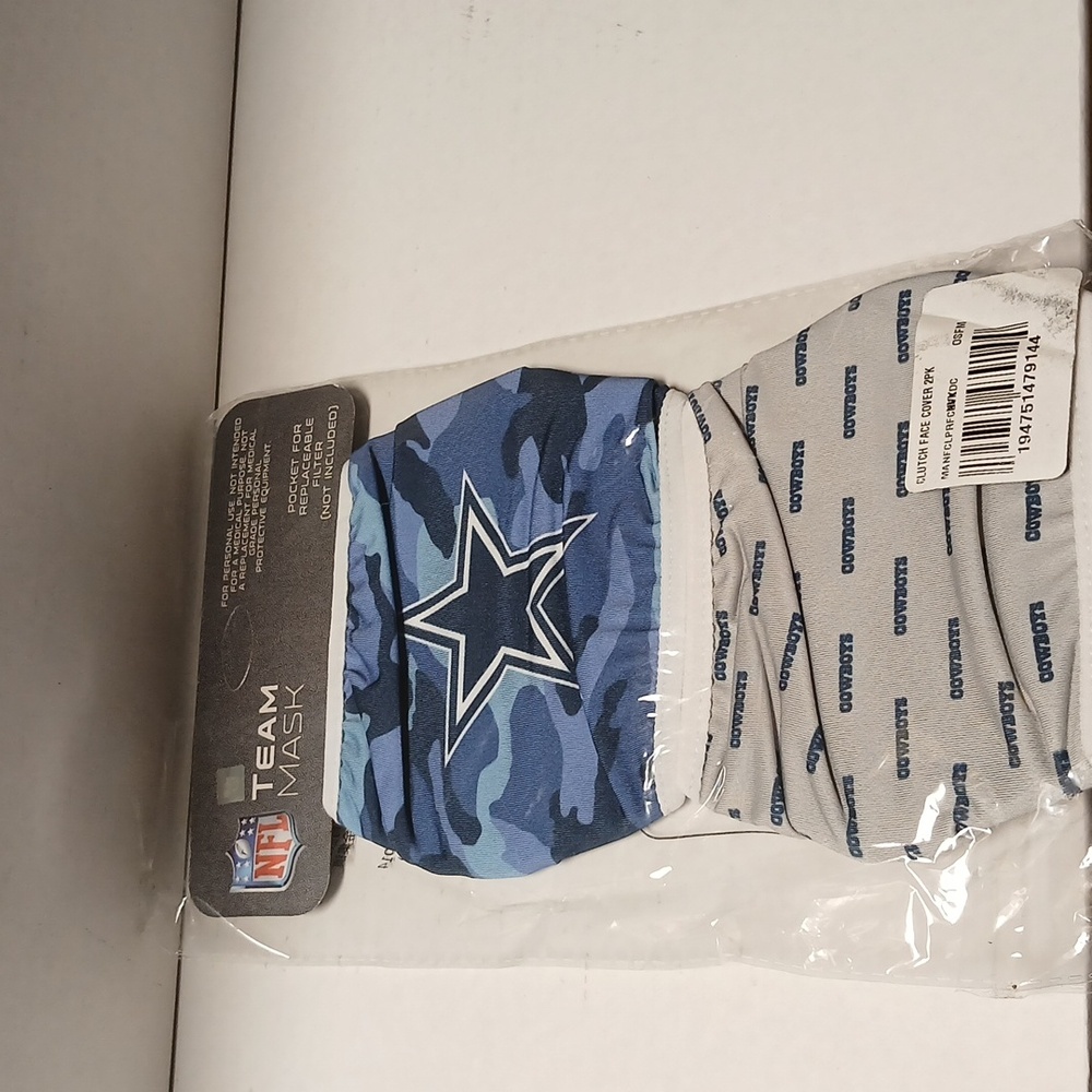 NFL Dallas Cowboys Team Mask with Star Logo 2pack set NWT - Picture 2 of 5